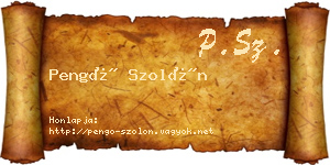Pengő Szolón névjegykártya